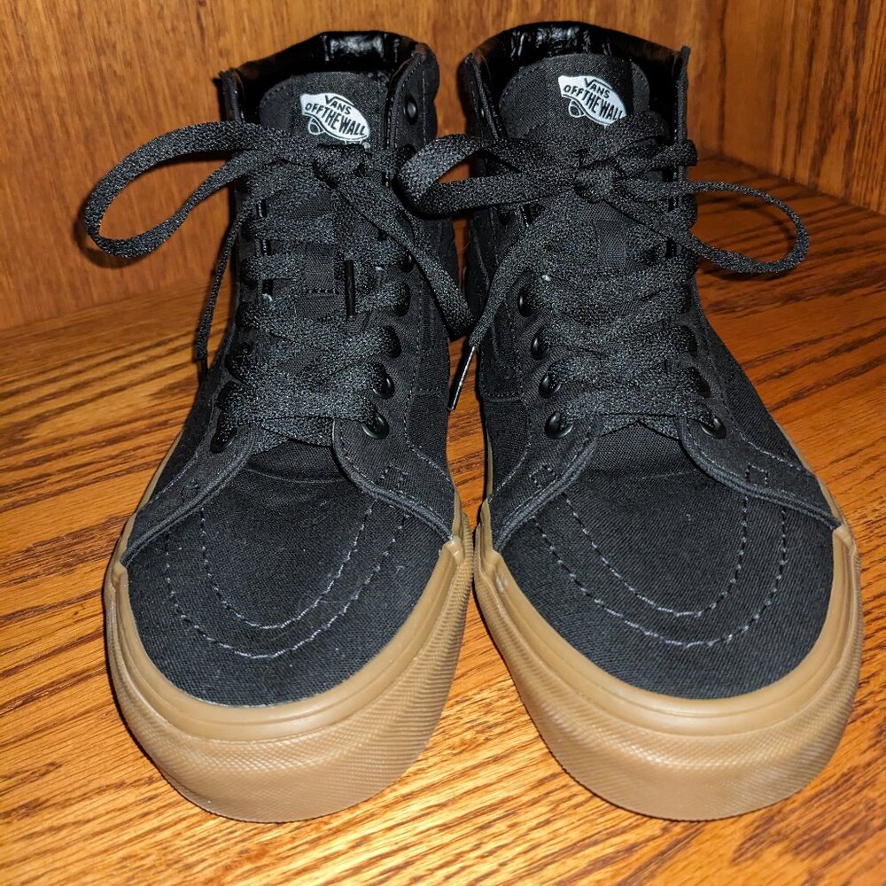 VANS ® 'Sk8-Hi Reissue Canvas' ~ Men's US 8.5 (BLK/BLK GUM SOLE) Brand New!